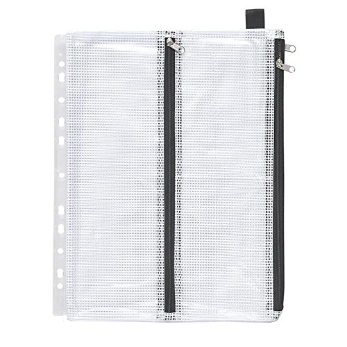 Sammelbeutel mit Abheftrand, A5, 3 Zusatzfächer, PVC klar gewebeverstärkt, Zip schwarz, 10 Stück Sammelbeutel mit Abheftrand, A5, 3 Zusatzfächer, PVC klar gewebeverstärkt, Zip schwarz, 10 Stück von FolderSys