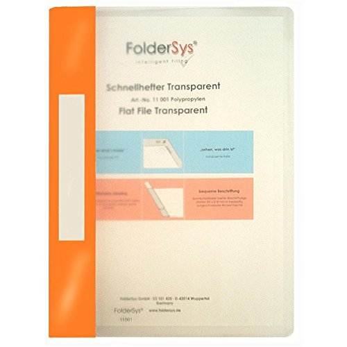 Schnellhefter A4, PP, Transparent, orange von FolderSys