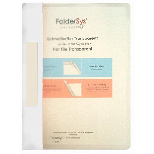 Schnellhefter A4, PP, Transparent, weiß Schnellhefter A4, PP, Transparent, weiß von FolderSys