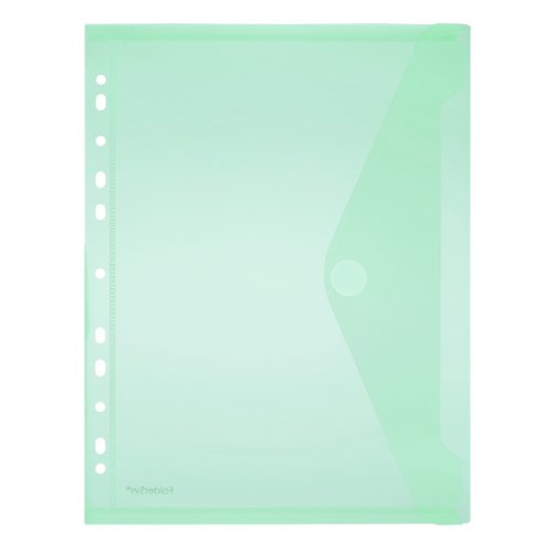 Sichttaschen /Umschlag A4 hoch 10er Pack,Abheftrand, Klett, grün von FolderSys