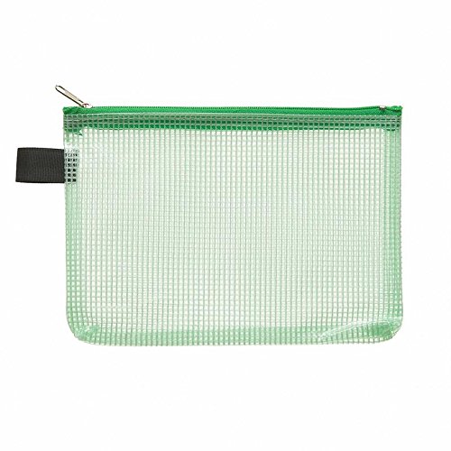 Vielzweck-Beutel, PVC, A6, Zip u. Folie grün transparent, 10 Stück von FolderSys