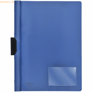 10 x Foldersys Cliphefter A4 PP bis 40 Blatt vollfarbig blau von Foldersys