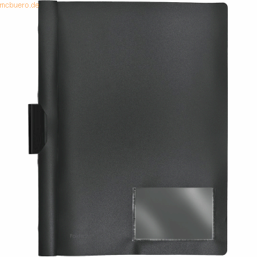 10 x Foldersys Cliphefter A4 PP bis 40 Blatt vollfarbig schwarz von Foldersys