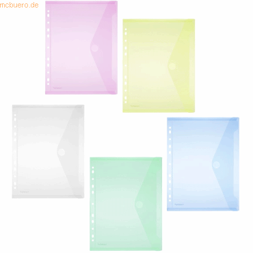 10 x Foldersys Dokumentenmappe A4 PP mit Lochrand Klettverschluss farb 10 x Foldersys Dokumentenmappe A4 PP mit Lochrand Klettverschluss farb von Foldersys