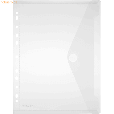 Foldersys Dokumentenmappe A4 PP mit Lochrand Klettverschluss farblos m von Foldersys