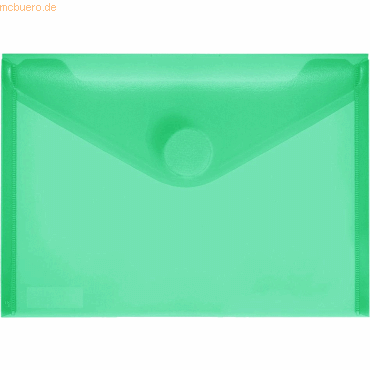 10 x Foldersys Dokumentenmappe A6 quer PP Klettverschluss grün transpa von Foldersys