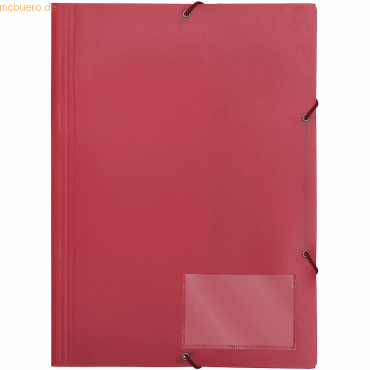 10 x Foldersys Eckspannmappe A4 PP mit Klappen vollfarbig rot von Foldersys