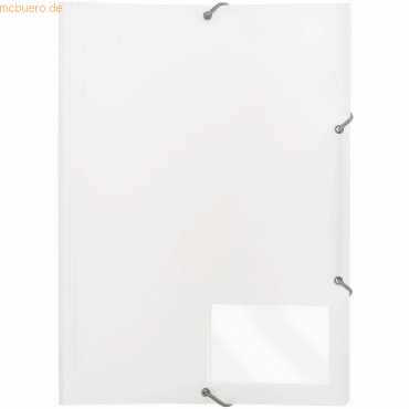 10 x Foldersys Eckspannmappe A4 PP mit Klappen vollfarbig weiß von Foldersys