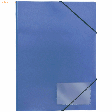10 x Foldersys Eckspannmappe A4 PP vollfarbig blau von Foldersys