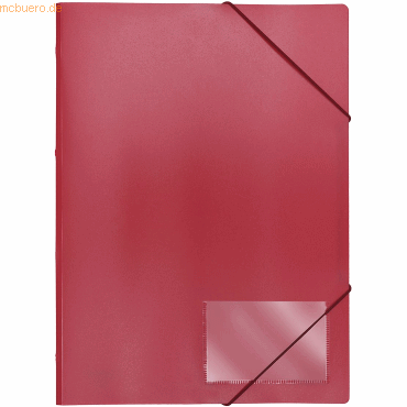 10 x Foldersys Eckspannmappe A4 PP vollfarbig rot von Foldersys