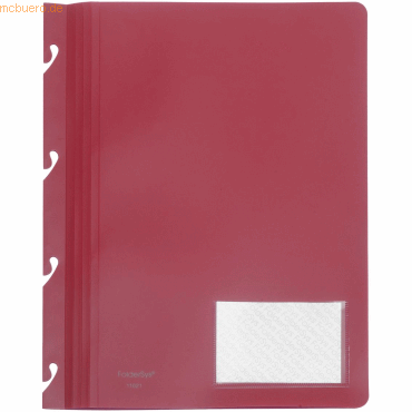 10 x Foldersys Einhakhefter Variant A4 PP vollfarbig rot von Foldersys