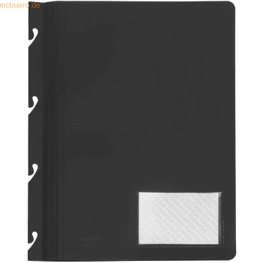 10 x Foldersys Einhakhefter Variant A4 PP vollfarbig schwarz von Foldersys
