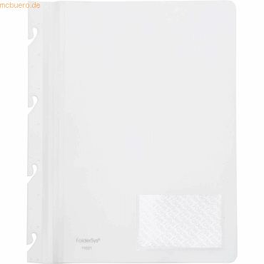 10 x Foldersys Einhakhefter Variant A4 PP vollfarbig weiß von Foldersys