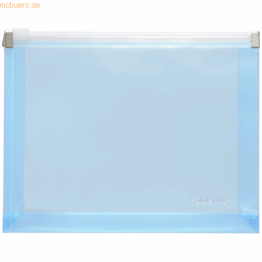 10 x Foldersys Gleitverschlusstasche A3 PP Falte 30mm blau transluzent von Foldersys