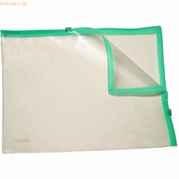 10 x Foldersys Gleitverschlusstasche A4 PVC mit 2 Plastikzips Zipp grü von Foldersys