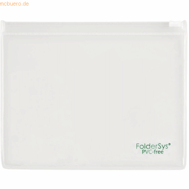 10 x Foldersys Gleitverschlusstasche A4 PVC mit Plastikzip Zipp weiß von Foldersys