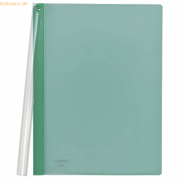 10 x Foldersys Klemmmappe A4 PP bis 40 Blatt transluzent grün von Foldersys