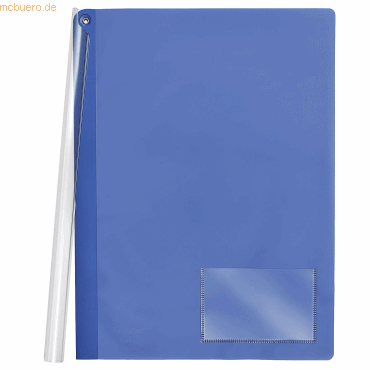 10 x Foldersys Klemmmappe A4 PP bis 40 Blatt vollfarbig blau von Foldersys