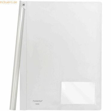10 x Foldersys Klemmmappe A4 PP bis 40 Blatt vollfarbig weiß von Foldersys