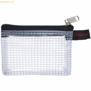 Foldersys Reißverschlusstasche 80x55mm PVC schwarz von Foldersys