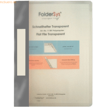 10 x Foldersys Sichthefter A4 PP transparent/rauchtopas von Foldersys