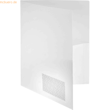 Foldersys Angebotsmappe A4 PP runde Taschen vollfarbig weiß von Foldersys