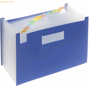 Foldersys Fächer-Stehsammler A4 PP 12 Fächer blau von Foldersys