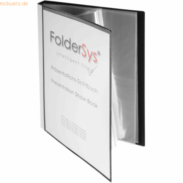 Foldersys Präsentations-Sichtbuch A4 30 Hüllen PP schwarz von Foldersys