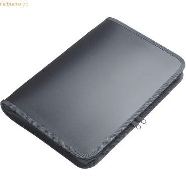 Foldersys Reißverschlusstasche A4 PP antrazit transluzent Zip grau von Foldersys