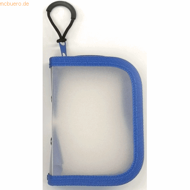 Foldersys Reißverschlusstasche A6 PP blau/transluzent Zip schwarz von Foldersys