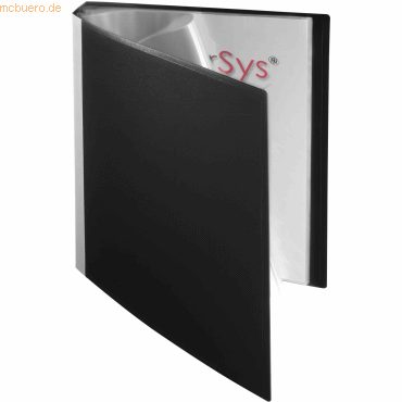 Foldersys Sichtbuch A4 40 Hüllen Rückentasche PP schwarz von Foldersys