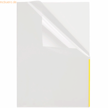 Foldersys Sichthüllen A4 mit Indexstreifen PP VE=100 Stück gelb von Foldersys