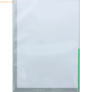 Foldersys Sichthüllen A4 mit Indexstreifen PP VE=100 Stück grün von Foldersys