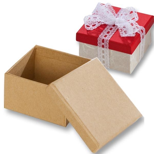 1 Pappbox Mini ECKIG, 7,5x7,5x4,5 cm, kreative Bastelidee, Geschenkbox basteln von Folia Bringmann