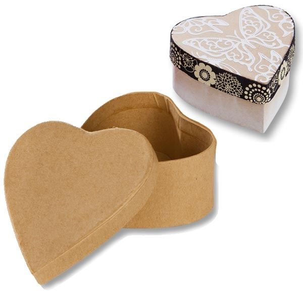 1 Pappbox Mini HERZ, 8x7,5x4 cm, natur, kreative Bastelidee als Geschenkverpackung zu Valentinstag 1 Pappbox Mini HERZ, 8x7,5x4 cm, natur, kreative Bastelidee als Geschenkverpackung zu Valentinstag von Folia Bringmann