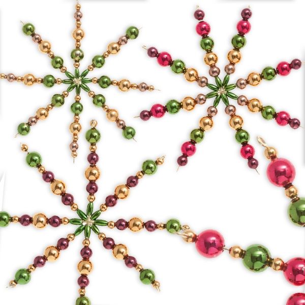 Bastelset Perlensterne, klassische Farben von Folia Bringmann