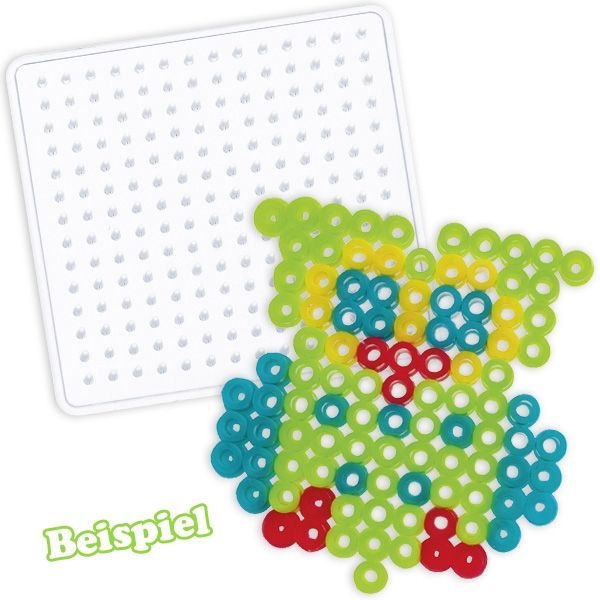 Bügel-Perlen Starter Set "Kids" mit quadratischer Schablone, 220 Perlen von Folia Bringmann