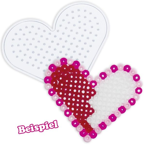 Bügel-Perlen Starter Set LOVE, 220 Bügelperlen in Rot, Pink und Rosa von Folia Bringmann
