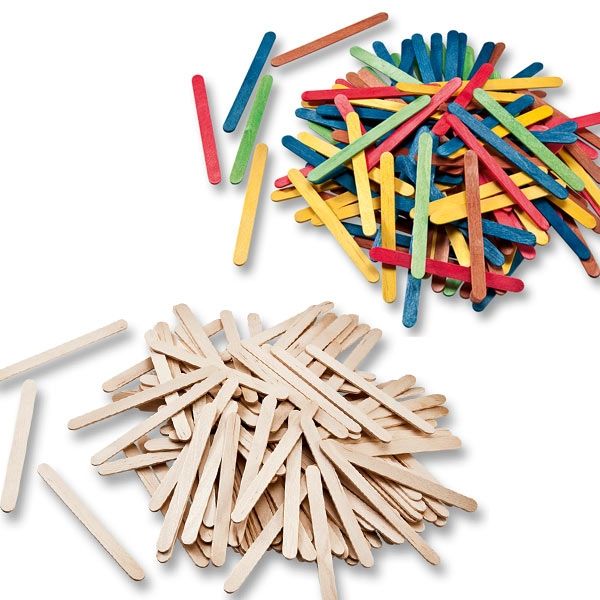 Holzstäbchen, 25x naturfarben und 25x bunt, insg. 50 Stück, 11,4cm, Stiele Holzstäbchen, 25x naturfarben und 25x bunt, insg. 50 Stück, 11,4cm, Stiele von Folia Bringmann