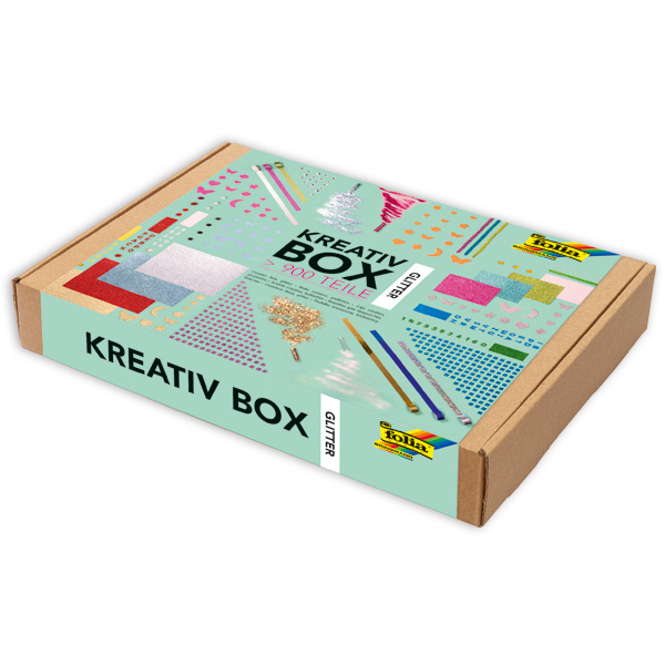 Kreativ Box "Glitter" mit verschiedenen Bastelmaterialien, ca. 900 Teile von Folia Bringmann