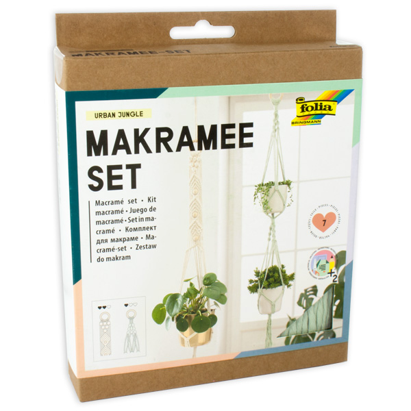 Makramee-Bastelset Urban Jungle, 7-teilig, für 2 Dekoelemente