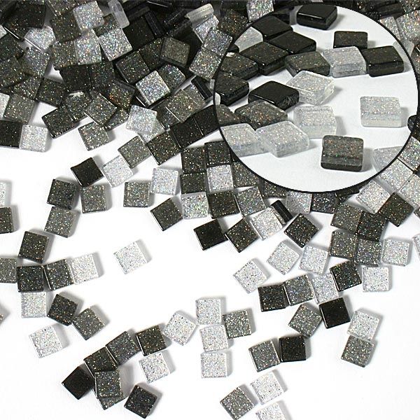 Mosaiksteine, 700 Stück, 5x5mm GLITTER MIX - grau Mosaiksteine, 700 Stück, 5x5mm GLITTER MIX - grau von Folia Bringmann