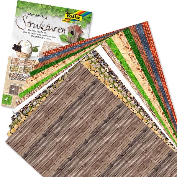 Motivblock STRUKTUREN, 26 Blatt, 24cm x 34cm, versch. Bastelkartonmotive Motivblock STRUKTUREN, 26 Blatt, 24cm x 34cm, versch. Bastelkartonmotive von Folia Bringmann