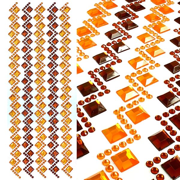 Schmuckstein Bordüren Mosaik-Sticker orange-braun von Folia Bringmann