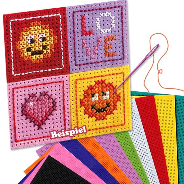 Stickfilze, 10 Stück in verschiedenen Farben, zum Besticken und Basteln Stickfilze, 10 Stück in verschiedenen Farben, zum Besticken und Basteln von Folia Bringmann