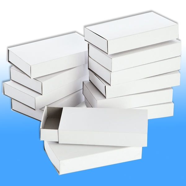 Streichholzschachteln Groß, 12 Stück unbedruckt, ohne Inhalt, weiß, 11cm x 6cm Streichholzschachteln Groß, 12 Stück unbedruckt, ohne Inhalt, weiß, 11cm x 6cm von Folia Bringmann