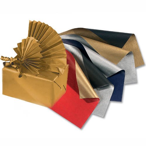 folia 3702065 Weihnachts-Geschenkpapier "Bicolor", hochrot/gold von folia