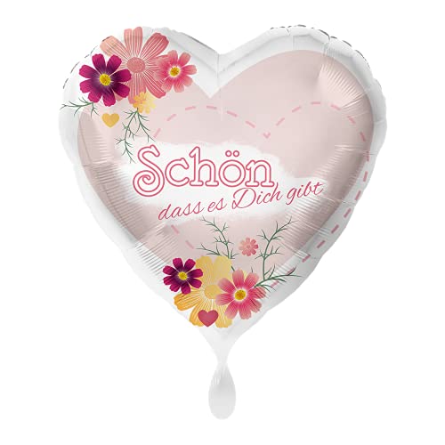 1 Folienballon Schön, dass es Dich gibt Herz bunt Satin 43 cm ungefüllt Ballongas geeignet 1 Folienballon Schön, dass es Dich gibt Herz bunt Satin 43 cm ungefüllt Ballongas geeignet von Folienballon