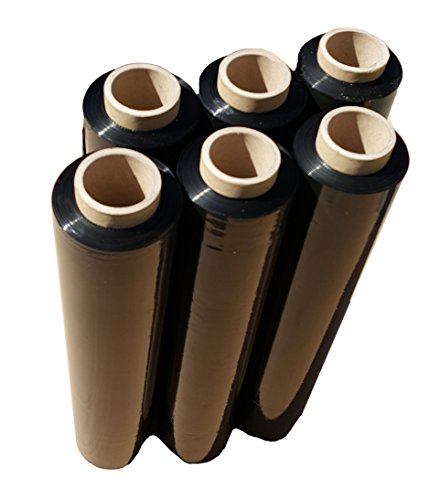 Stretchfolie Schwarz 1,5 kg Wickelfolie 175 m Verpackungsfolie 50 cm Versandfolie Transportfolie Packfolie Folie zum Verpackung 6 x Rolle hochwertige Qualität zum Verpacken und Sichern von Sendungen von Folieo