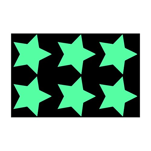 6 Leuchtsticker Sterne Aufkleber Set, fluoreszierende Sterne als Wandsticker, je 4,5 x 4,5 cm, weiß 6 Leuchtsticker Sterne Aufkleber Set, fluoreszierende Sterne als Wandsticker, je 4,5 x 4,5 cm, weiß von Folius